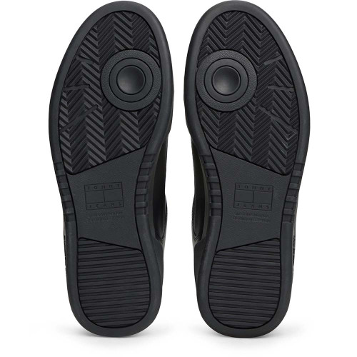 Tommy Hilfiger Leather Mixed Texture Basketball Trainers